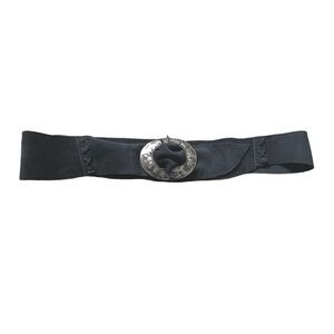 Handmade Black Suede Belt One Size